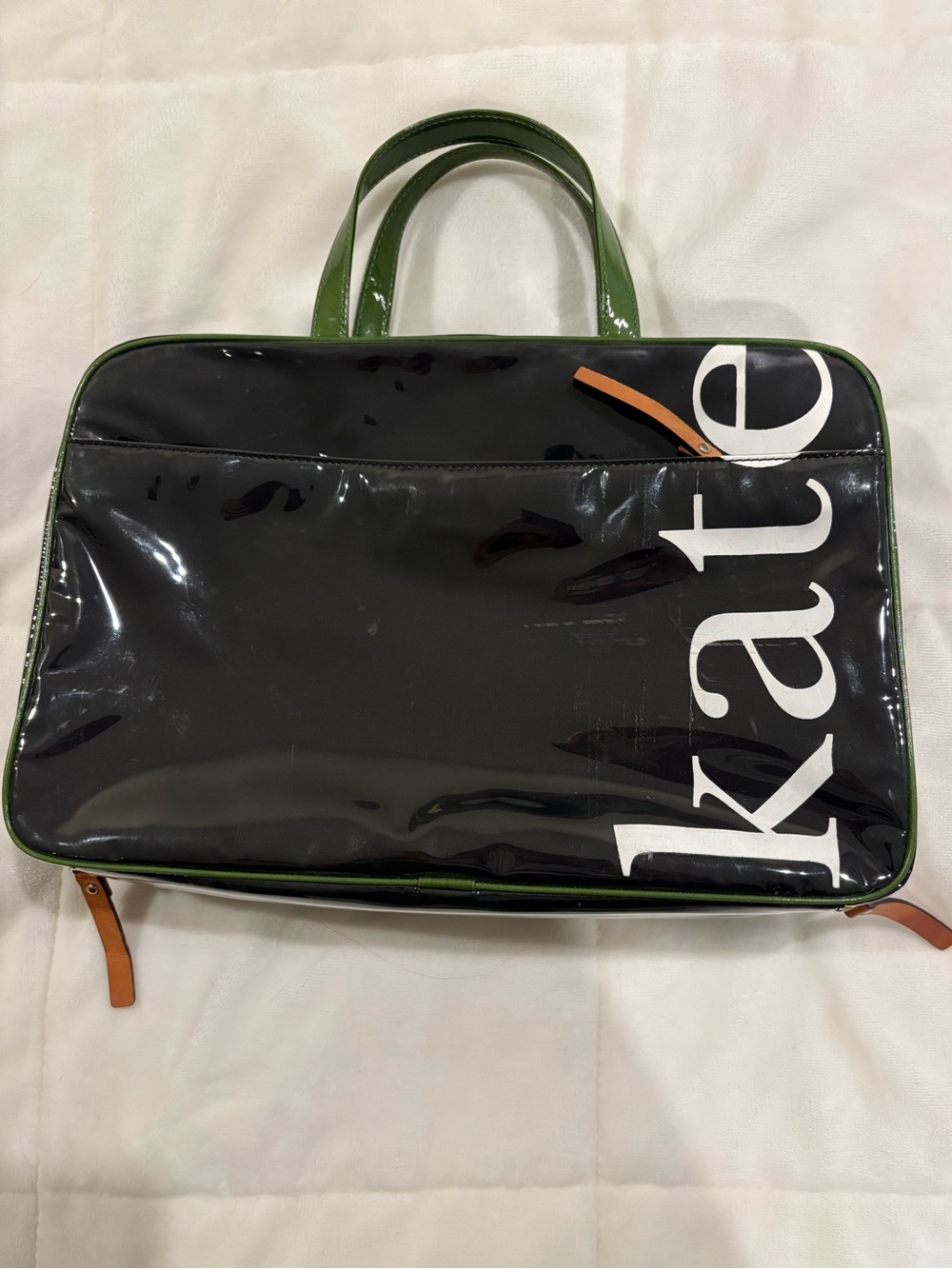 Vintage Kate Spade New York patent vinyl travel case / laptop bag